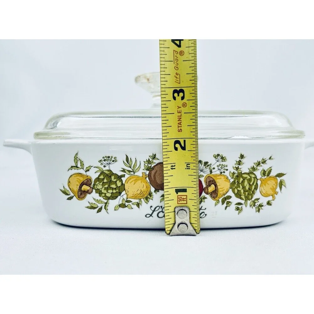 Corning Ware Spice O'‎ Life L'Echalote 1 Quart Dish Lid Rare Stamp